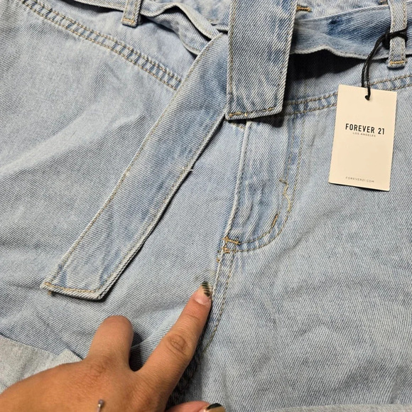 Forever 21 Denim Cuffed Belt Shorts - Picture 7 of 7